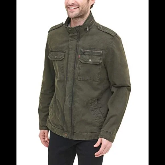 🚫SOLD! •NWT🤩 |•LEVI'S•| Military 5 Pocket Lined Cotton Jacket Sz Small - Picture 2 of 15